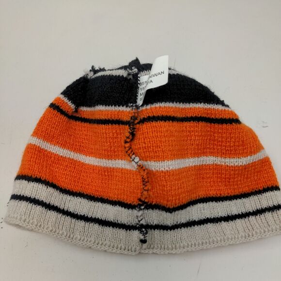 Eskimo Joe's Men's Beanie Cap Hat Orange Striped OSFA Embroidered Logo - Picture 9 of 11